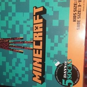 Minecraft 15 days of Socks Set Kids Size L NEW and SEALED